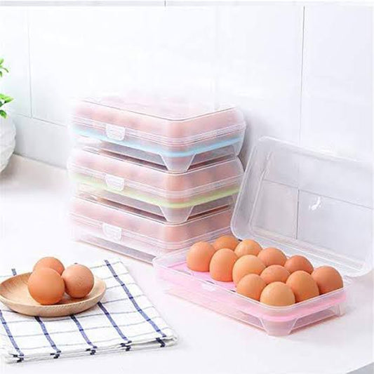 2in1  15 Girds transparent Egg tray/Egg Storage Boxes/ Egg Refrigerator Holder