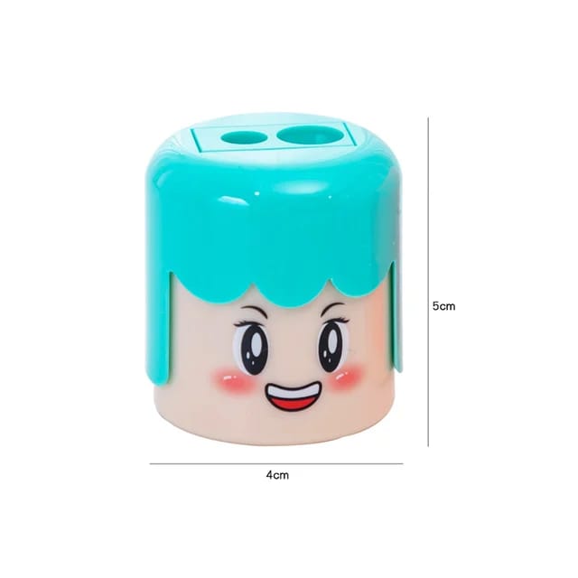 Cartoon Expression Smiley Face Double Hole Pencil Sharpener