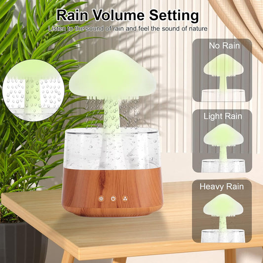 Cloud Rain Humidifier for Bedroom & Large Room - Essential Oil Diffuser with 7 Colors LED Lights