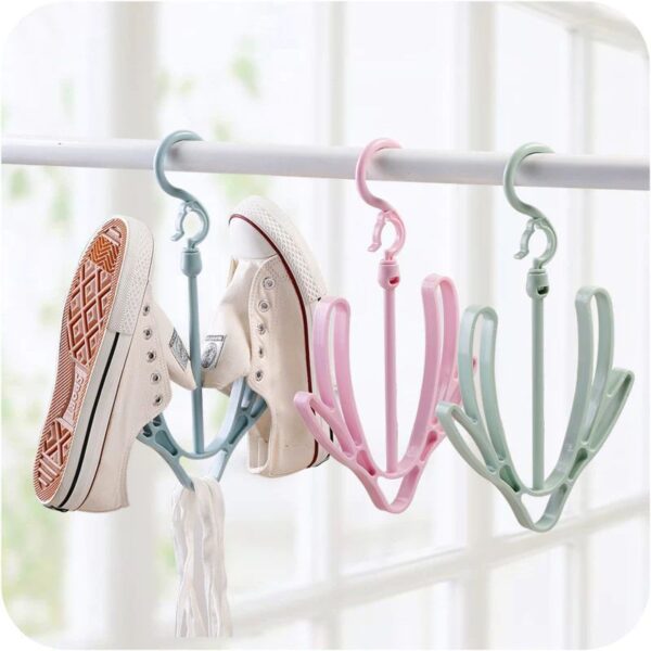 2 Pcs Rotating multipurpose shoe rack balcony hanger