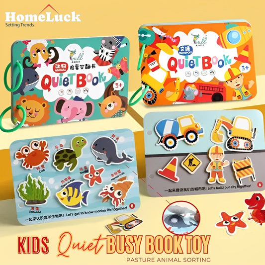 Kid Quiet Busy Book Toy Pasture Animal Sorting