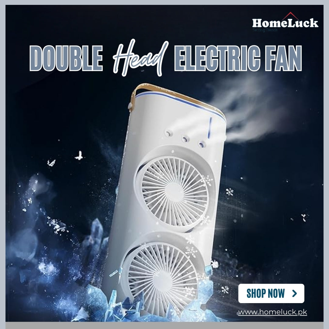 Double fan desk shaking head electric fan air cooler