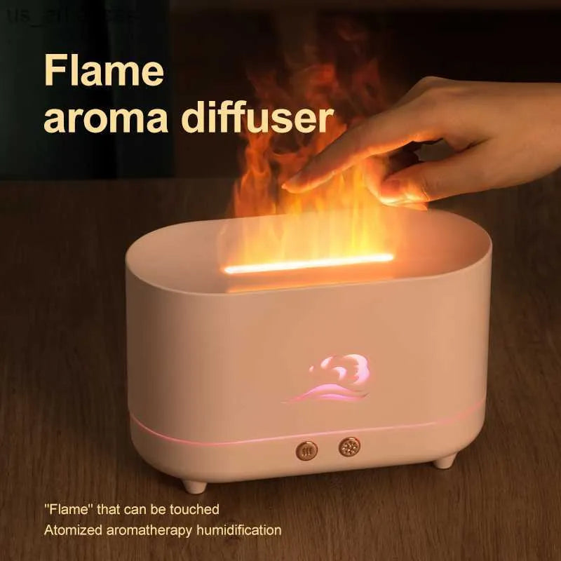 Flame Aroma Diffuser Air Humidifier Ultrasonic Cool Mist Maker Fogger Led Essential Oil 3D Effect Fire Lamp Difusor Air Humidifier