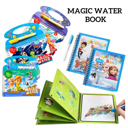 Water Painting Coloring Books for Children,Dinosaur Water Toys Reusable Crafts Book with Pen for Toddlers and Kids