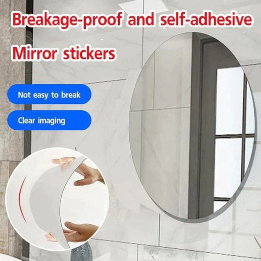 Oval Shape Flexible Self Adhesive Non-Glass Mirror Sticker,