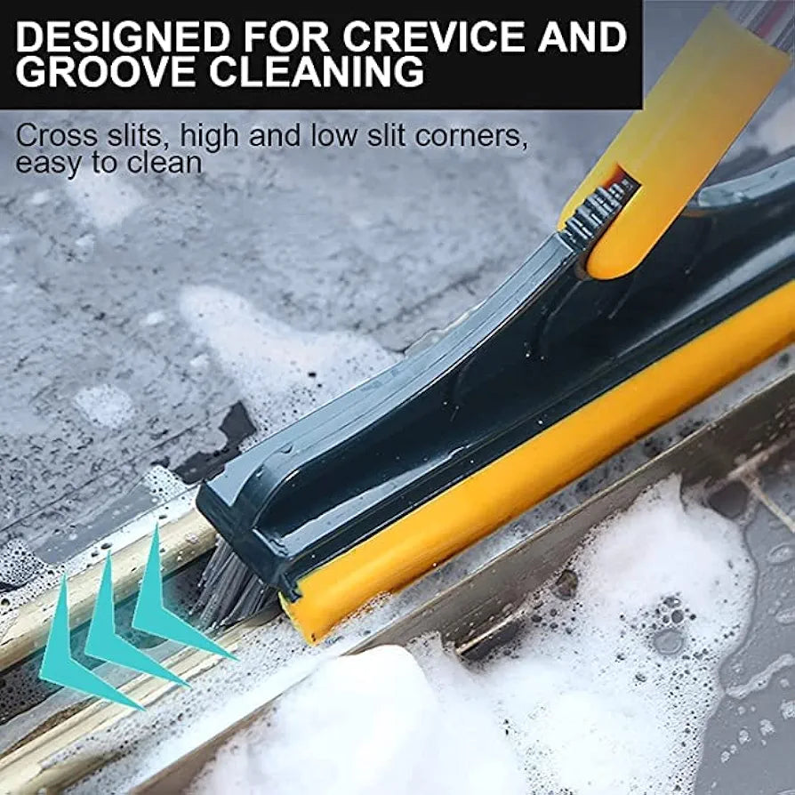 2 in 1 Cleaning Brush Long Handle Removable Wiper