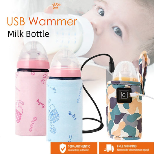 USB Baby Feeding Bottle Warmer,Portable Cartoon Travel Mug Milk Warmer Heater